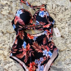 Double Tie Front One-Piece Swimsuit